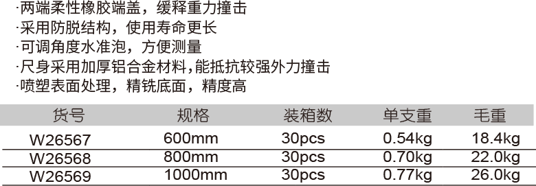 可調(diào)強磁水平尺(圖1)