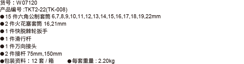 22件10mm系列公制套筒組套(圖1)